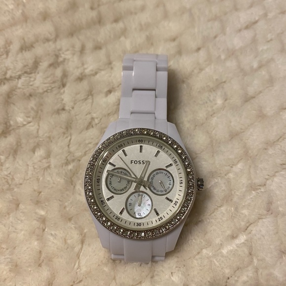 Fossil White Three Hand Ceramic Watch - Picture 2 of 7